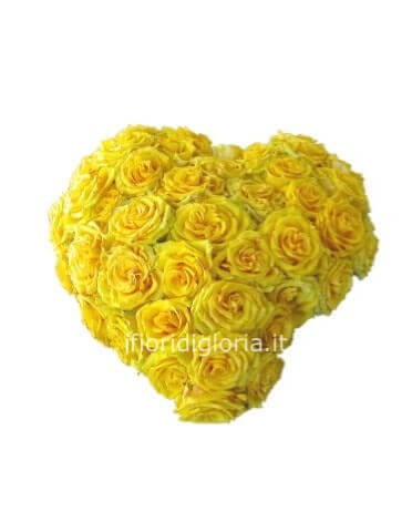Cuore di rose gialle