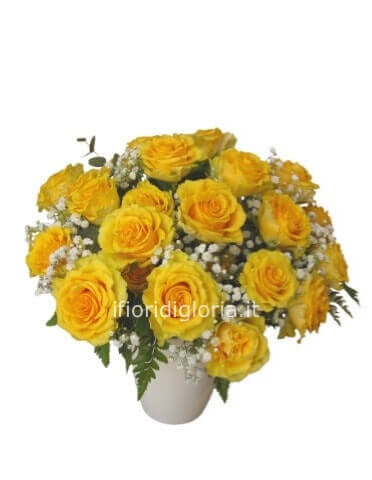 Bouquet di rose gialle.